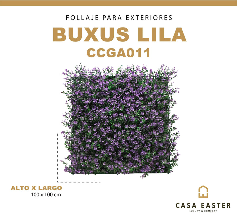 Cargue la imagen en el visor de la galería, Follaje Decorativo Sintetico para exterior y interior Color Lila BUXUS 1m*1m- CCGA011
