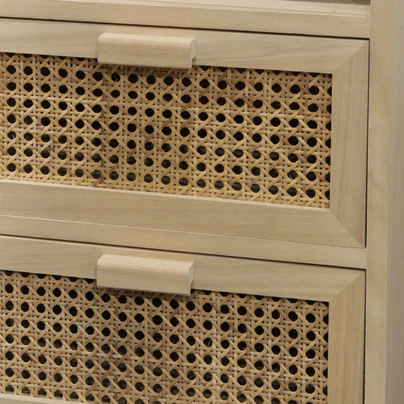 Cargue la imagen en el visor de la galería, Gabinete color natual con Rattan Paulownia-32423B-311D CasaEaster