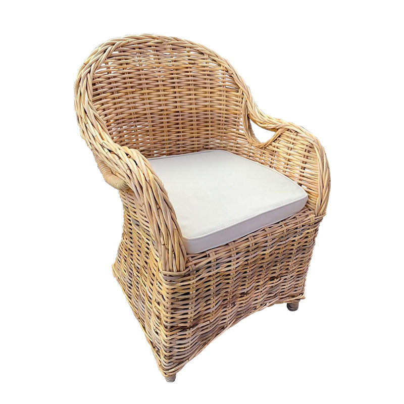 Cargue la imagen en el visor de la galería, Silla para Exterior e Interior de Rattan Color Amarillo/Gris ATHENA-32940