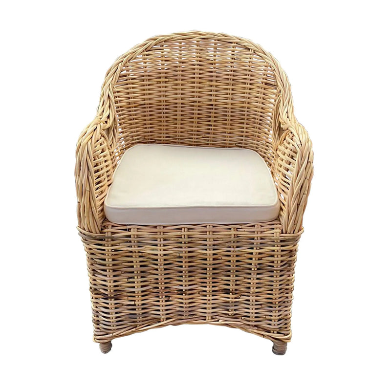 Cargue la imagen en el visor de la galería, Silla para Exterior e Interior de Rattan Color Amarillo/Gris ATHENA-32940