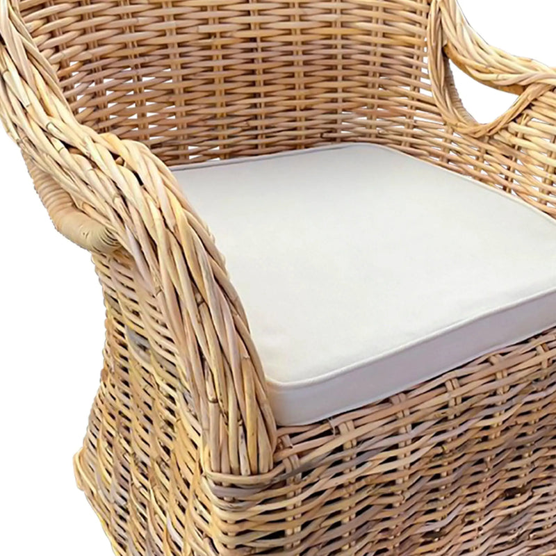 Cargue la imagen en el visor de la galería, Silla para Exterior e Interior de Rattan Color Amarillo/Gris ATHENA-32940 CasaEaster