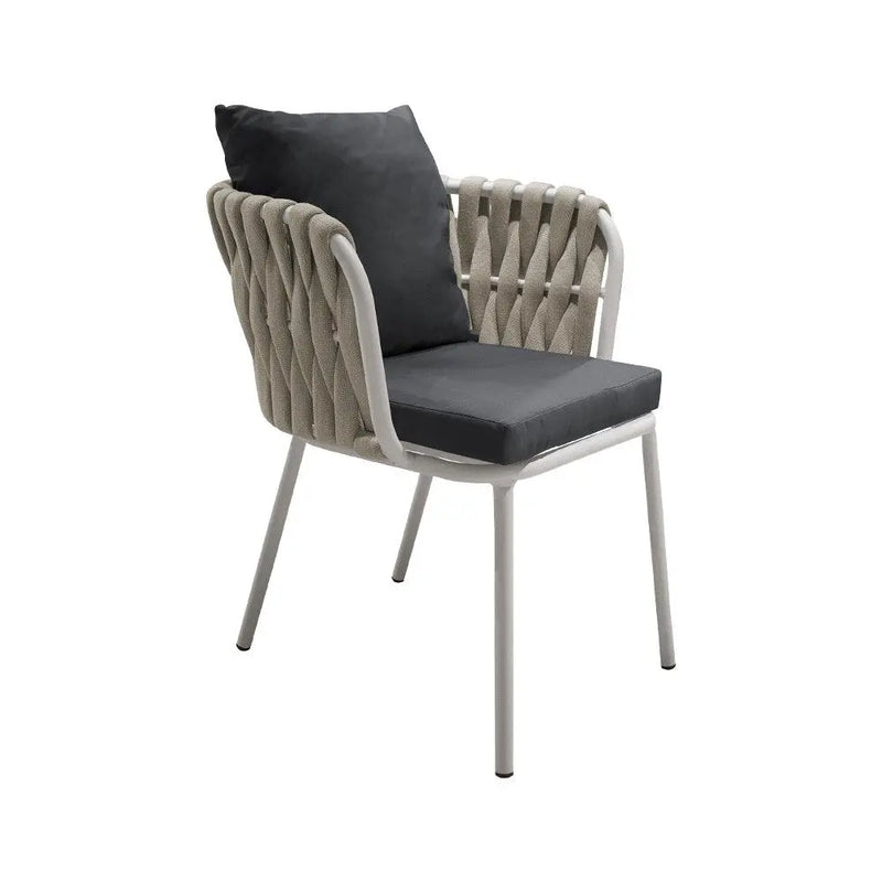 Cargue la imagen en el visor de la galería, Silla de Lazo para Exterior e Interior Color Blanco/Gris Oscuro BURJ 1088-ZF006