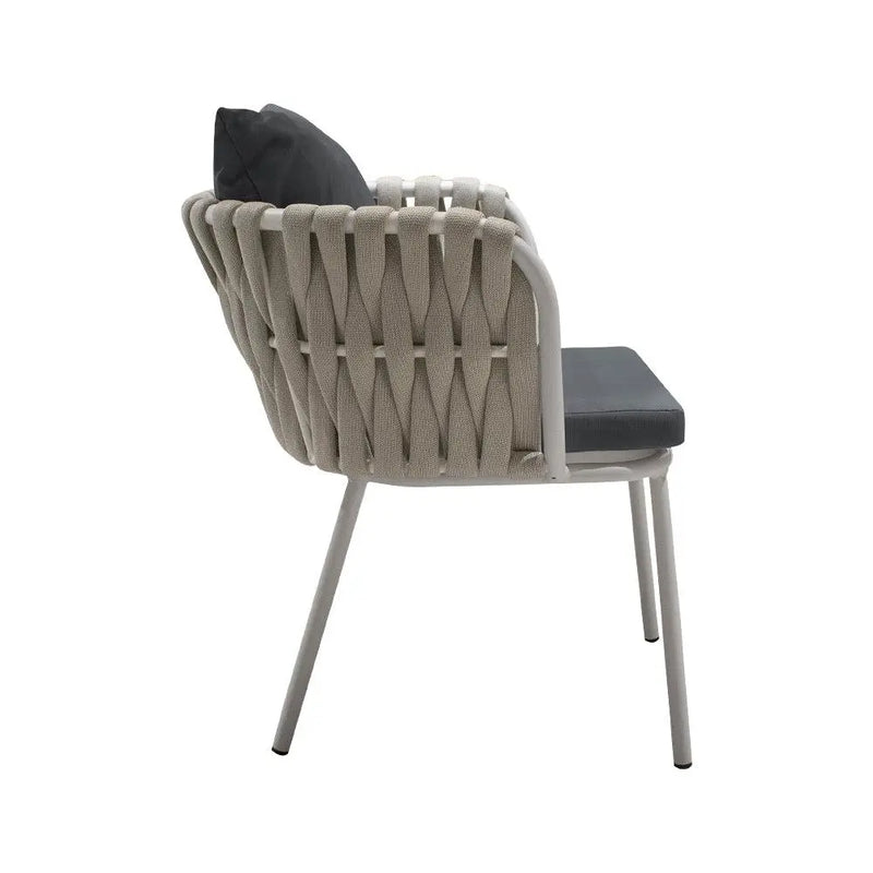 Cargue la imagen en el visor de la galería, Silla de Lazo para Exterior e Interior Color Blanco/Gris Oscuro BURJ 1088-ZF006