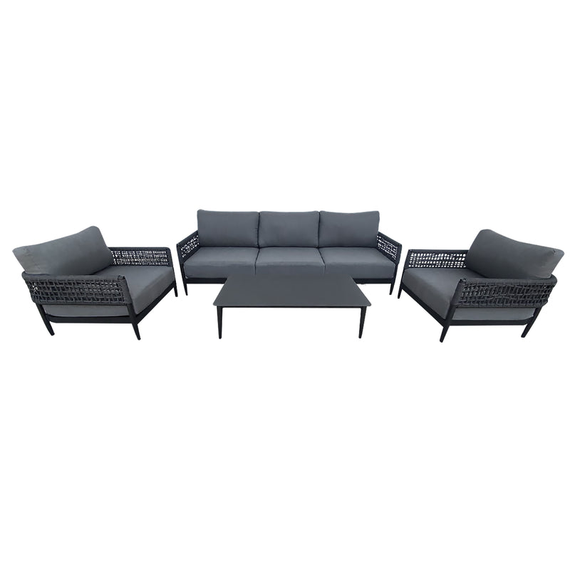 Cargue la imagen en el visor de la galería, Sala para Exterior e Interior de Rattan Color Carbon HAMPTON TRIPLE-HAM04