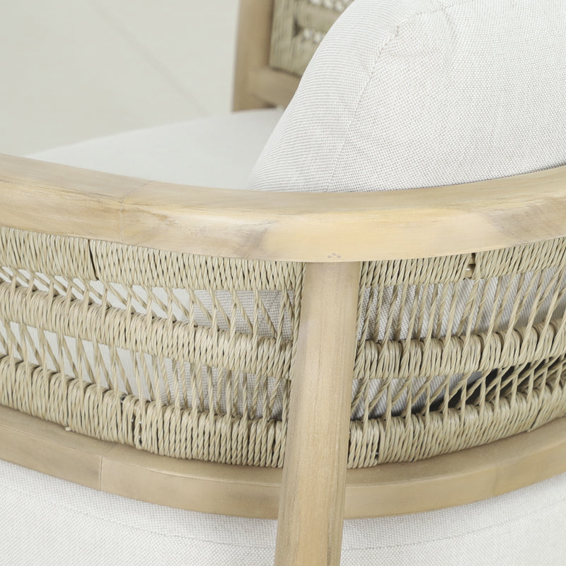 Cargue la imagen en el visor de la galería, Sillón individual Hera de madera color natural - HUC40505