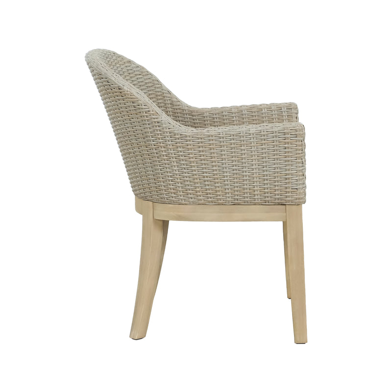 Cargue la imagen en el visor de la galería, Silla de madera Cora para interior y exterior color natural - HUC23430