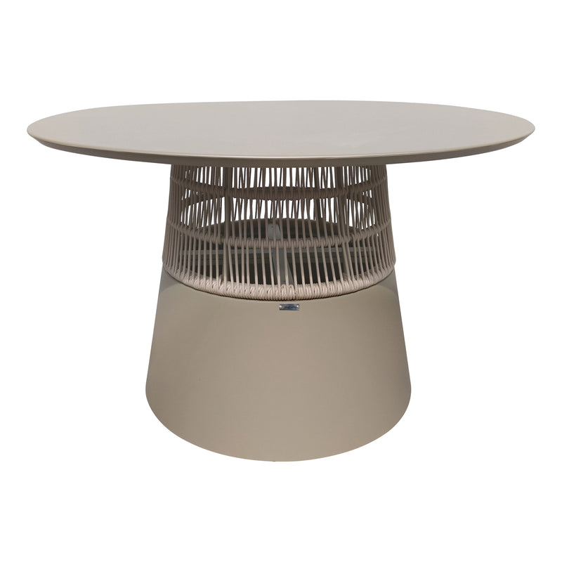 Cargue la imagen en el visor de la galería, Comedor Redondo Imri 1.2 M color Champagne + 5 sillas Hampton color carbon