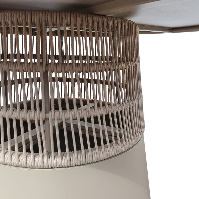 Cargue la imagen en el visor de la galería, Comedor Redondo Imri 1.2 M color Champagne + 5 sillas Hampton color carbon