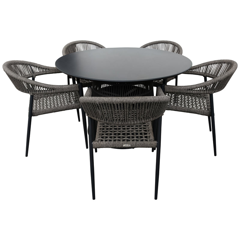 Cargue la imagen en el visor de la galería, Comedor Imri 1.2 M Carbon + 5 sillas Mona ZF3450 café