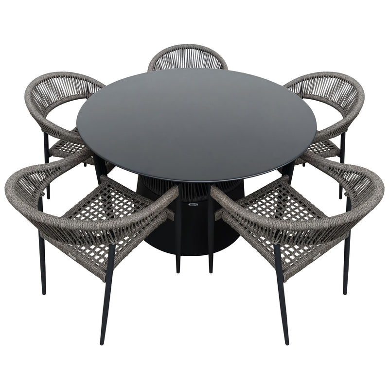 Cargue la imagen en el visor de la galería, Comedor Imri 1.2 M Carbon + 5 sillas Mona ZF3450 café