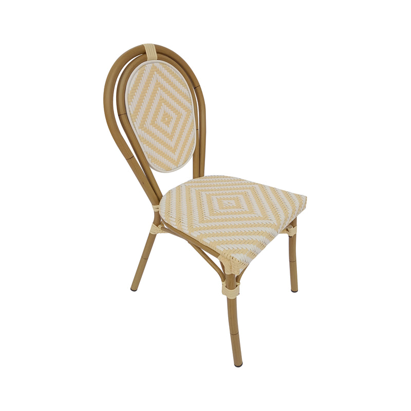 Cargue la imagen en el visor de la galería, Silla de Ratan Italia para interior y exterior Color Blaco con Beige - 2180