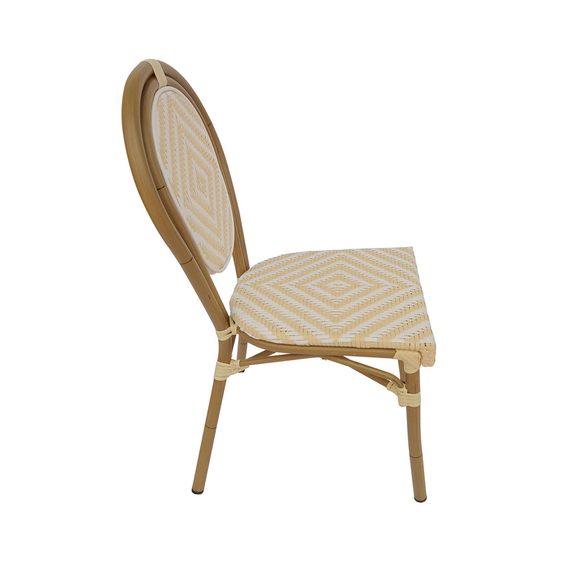 Cargue la imagen en el visor de la galería, Silla de Ratan Italia para interior y exterior Color Blaco con Beige - 2180