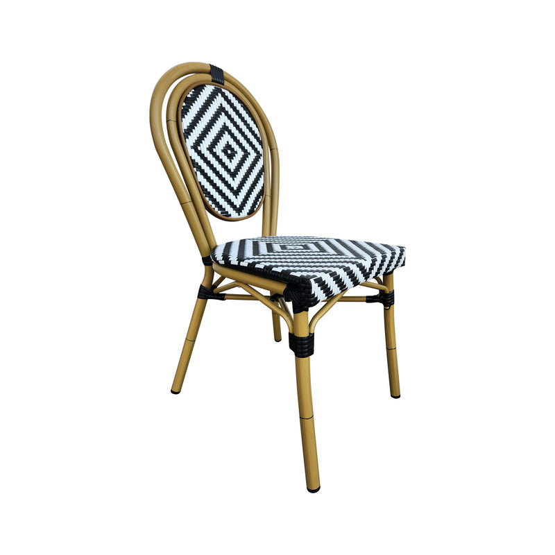 Cargue la imagen en el visor de la galería, Silla de Rattan para exterior e interior Color Negro & blanco ITALIA 2207 - 2207