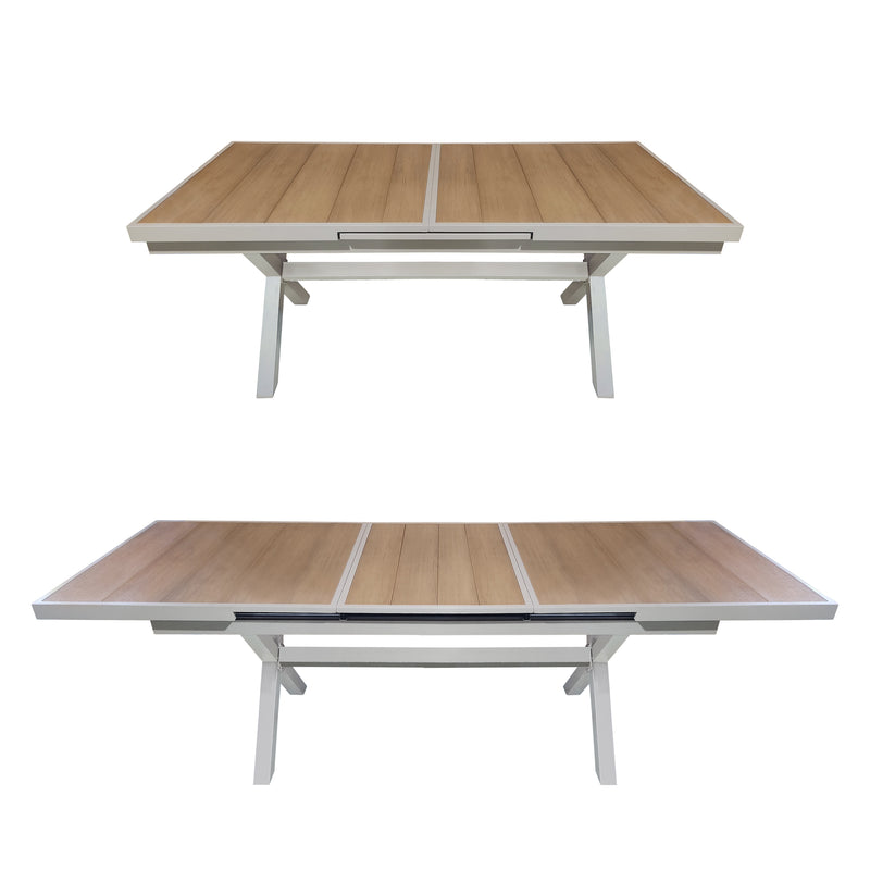 Cargue la imagen en el visor de la galería, Comedor Jacinta expandible + 8 sillas Liba color Champagne