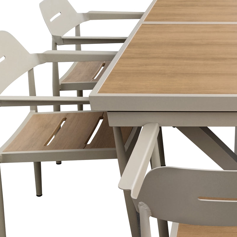 Cargue la imagen en el visor de la galería, Comedor Jacinta expandible + 8 sillas Liba color Champagne