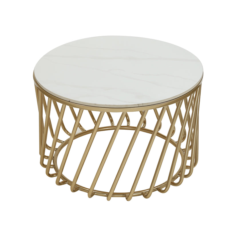 Cargue la imagen en el visor de la galería, Mesa de centro JIS para interior diam 60 cm color dorado - JIS6040