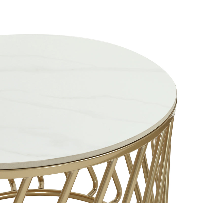 Cargue la imagen en el visor de la galería, Mesa de centro JIS para interior diam 60 cm color dorado - JIS6040