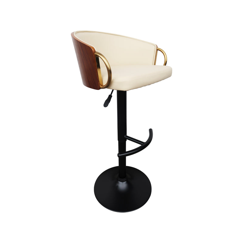 Cargue la imagen en el visor de la galería, Silla Alta de Barra 1025 JY3025Y para Interior Color Crema&walnut - JY3025Y / 1025