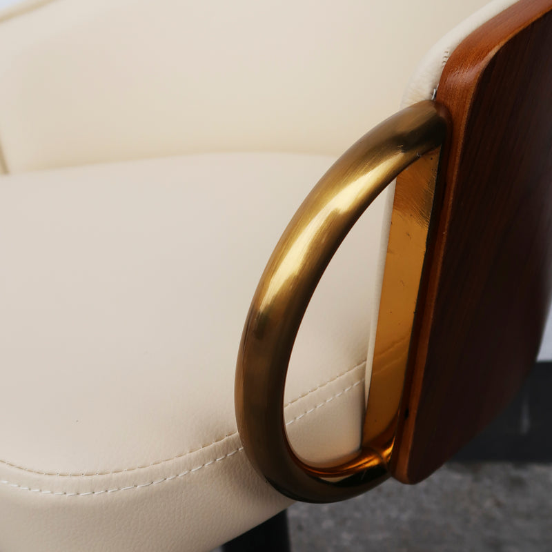 Cargue la imagen en el visor de la galería, Silla Alta de Barra 1025 JY3025Y para Interior Color Crema&walnut - JY3025Y / 1025