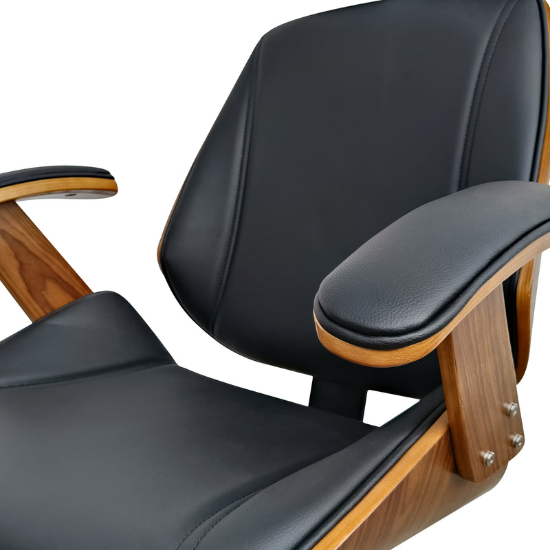 Cargue la imagen en el visor de la galería, Silla de Escritorio 1012 color negro&madera - JY652