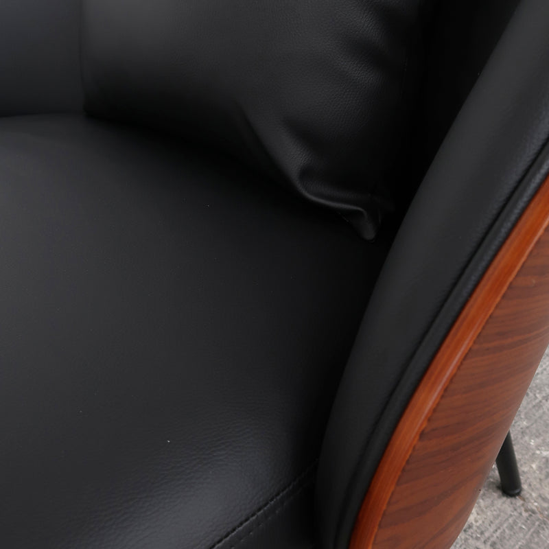 Cargue la imagen en el visor de la galería, Sillón individual de interior JY9029XT - 1029 color negro&walnut - JY9029XT / 1029