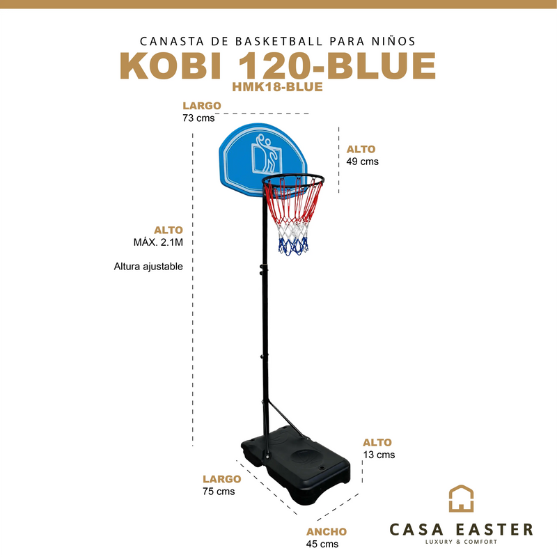 Cargue la imagen en el visor de la galería, Juego de Canasta para Basketball Color Azul KOBI-HMK18-BLUE