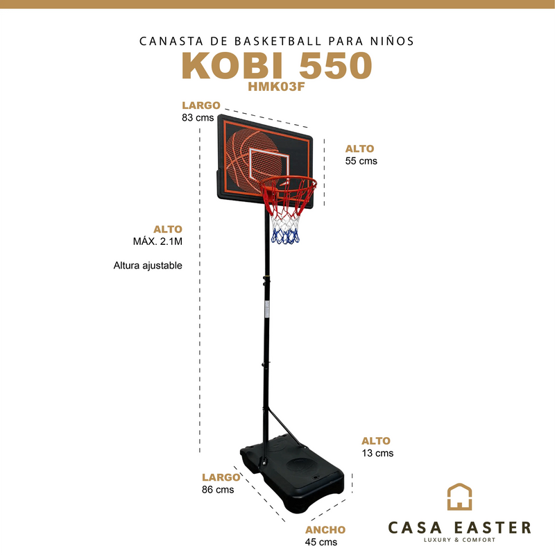 Cargue la imagen en el visor de la galería, Juego de Canasta para  Basketball  Color  Negro KOBI-HMK03F