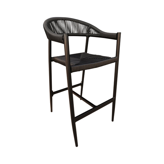 Silla Alta de Lazo para Exterior e Interior Color Negro LILIAN - 8777-BLK