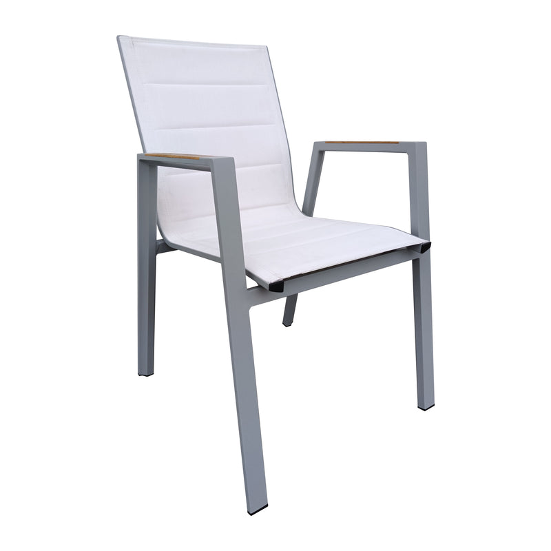 Cargue la imagen en el visor de la galería, Silla de Textileno para interior y exterior Color Blanco & Gris LIMKU - T11229