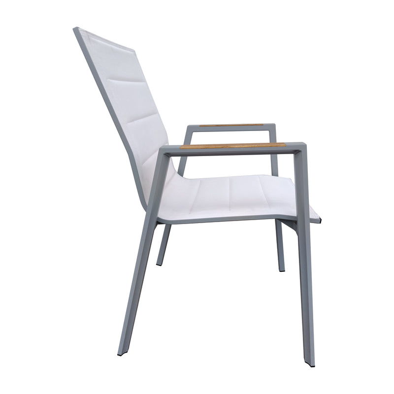 Cargue la imagen en el visor de la galería, Silla de Textileno para interior y exterior Color Blanco & Gris LIMKU - T11229