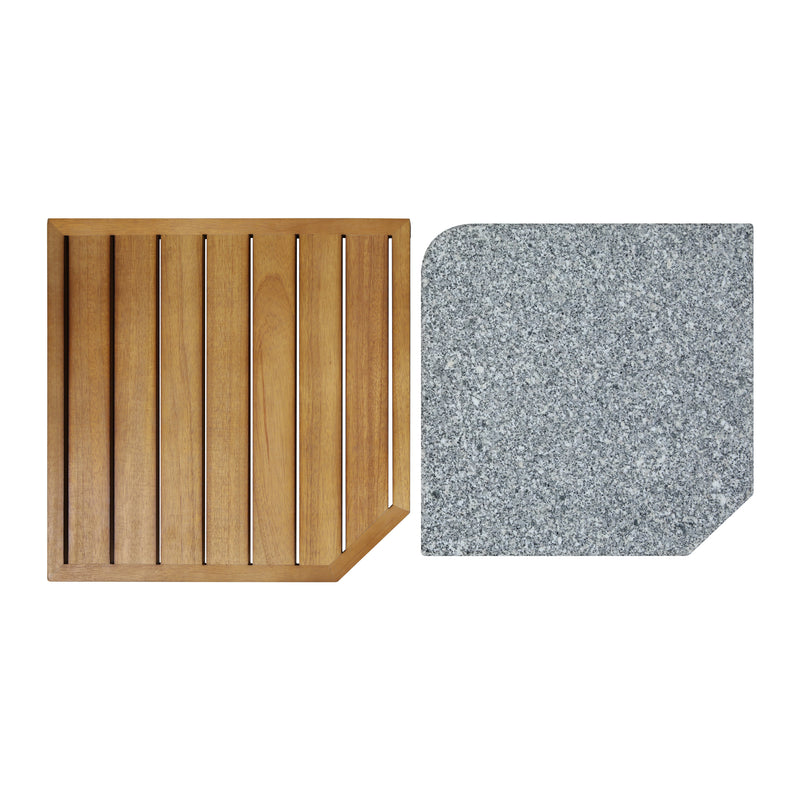 Cargue la imagen en el visor de la galería, Base para sombrilla LIOUX de madera con soporte de granito - 23886CW22
