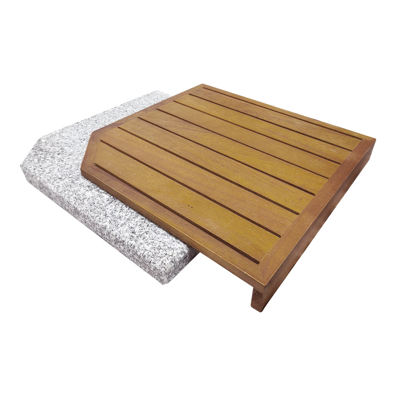 Cargue la imagen en el visor de la galería, Base para sombrilla LIOUX de madera con soporte de granito - 23886CW22