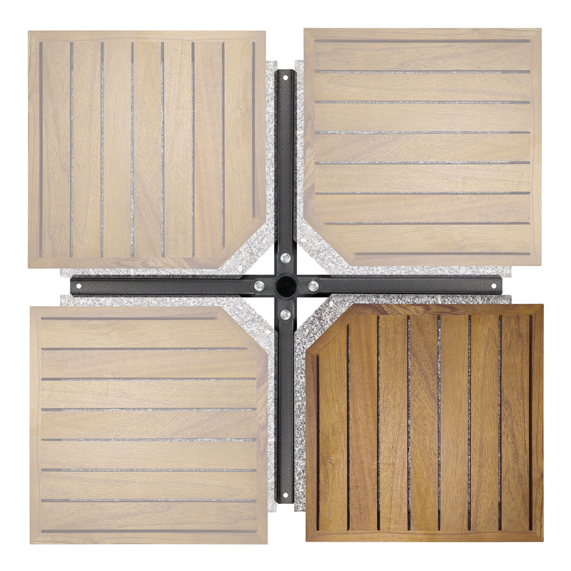Cargue la imagen en el visor de la galería, Base para sombrilla LIOUX de madera con soporte de granito - 23886CW22