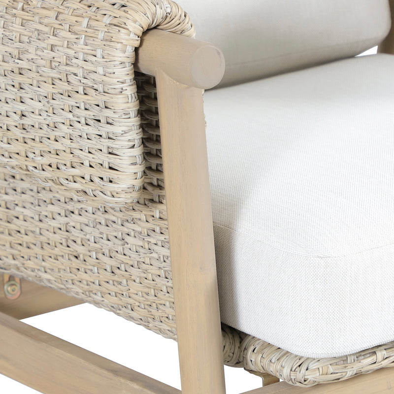 Load image into Gallery viewer, Set triple de madera Licius con mesa de centro, para exterior color natural - HUC 41294-53-31