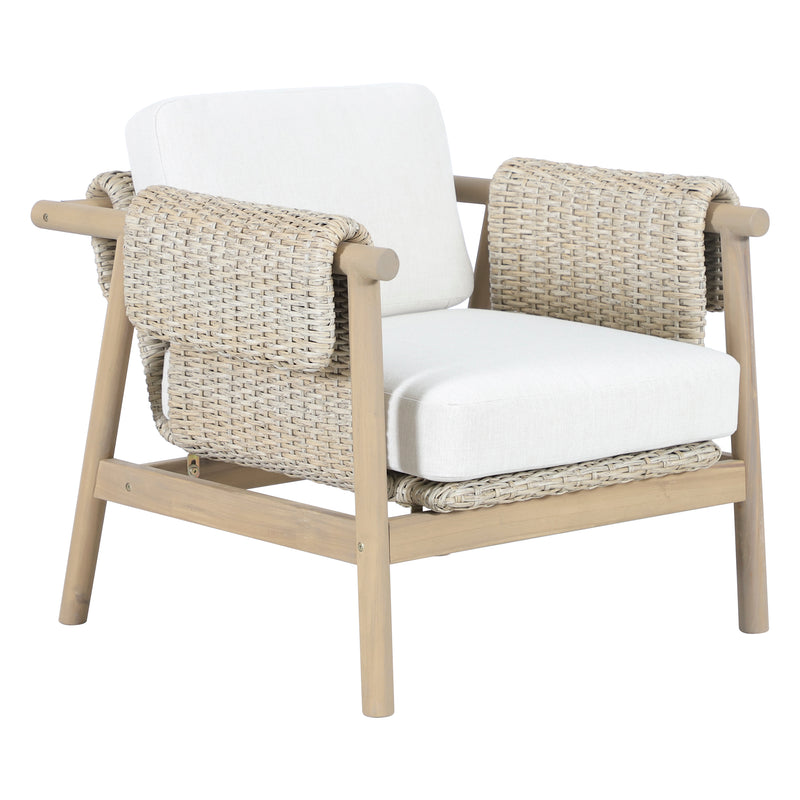 Load image into Gallery viewer, Set triple de madera Licius con mesa de centro y mesa bistro para exterior color natural - HUC41294-53-31-36
