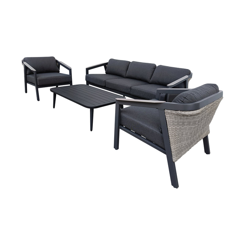 Cargue la imagen en el visor de la galería, Set Triple Lyne color carbon + mesa de centro Java