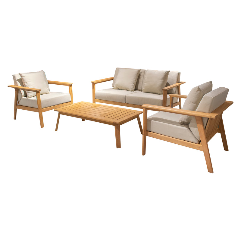 Cargue la imagen en el visor de la galería, Sala para Exterior e Interior de Madera Acacia Color Blanco LAGUNA DOBLE-HU22057