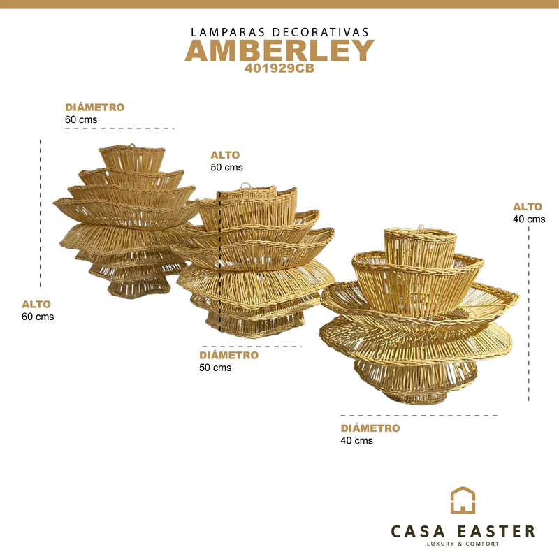 Cargue la imagen en el visor de la galería, Lampara Decorativa Colgante para exterior y interior Color Natural AMBERLEY-401929CB CasaEaster