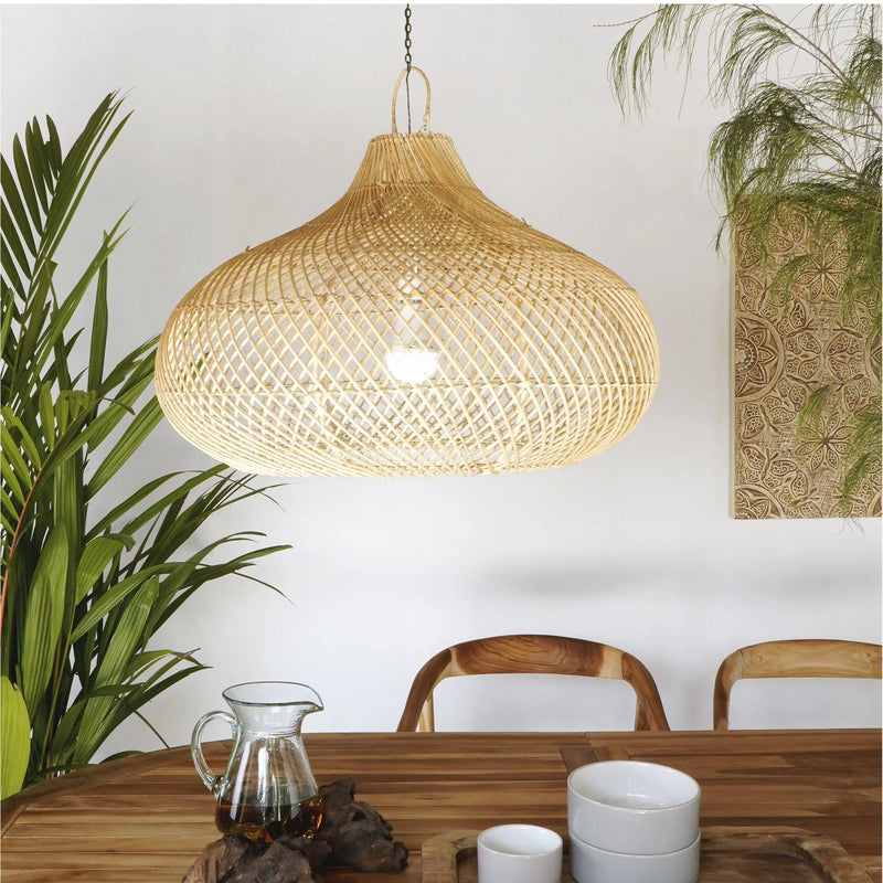Cargue la imagen en el visor de la galería, Lampara Decorativa Colgante para exterior y interior Rattan Natural KARISMA-401715