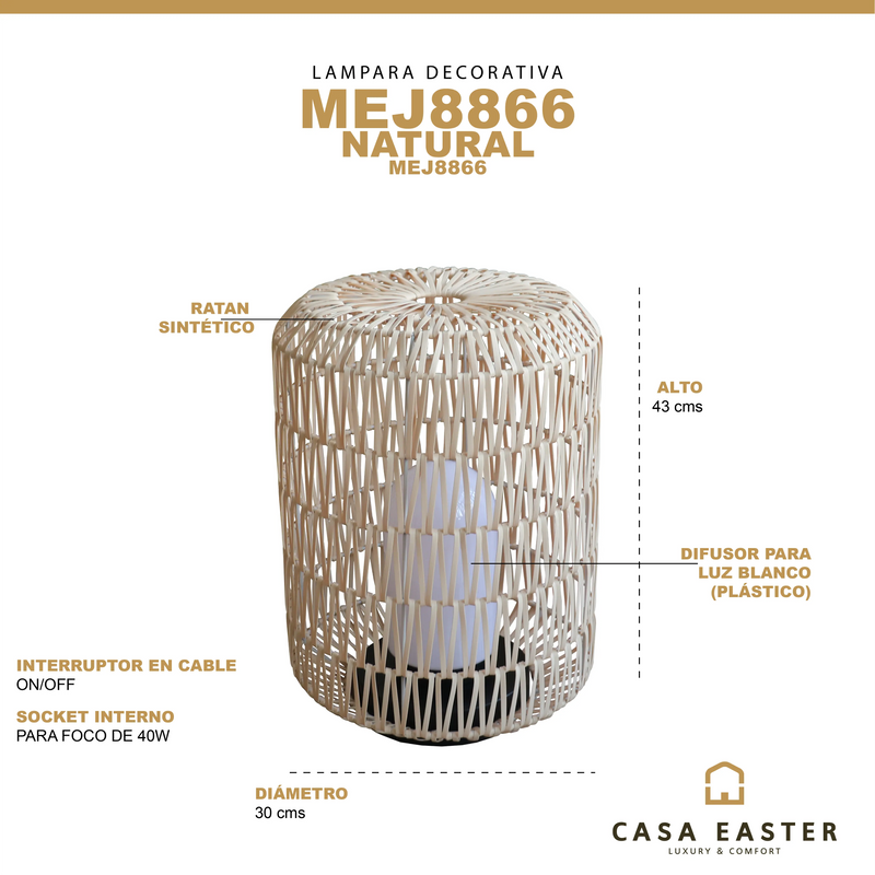 Cargue la imagen en el visor de la galería, Lampara Estilo bamboo 30*43 MEJ8866 CasaEaster