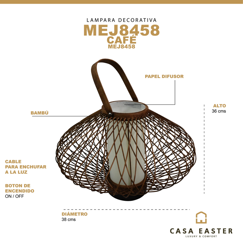 Cargue la imagen en el visor de la galería, Lampara estilo Bamboo 38*36 MEJ8458 CasaEaster