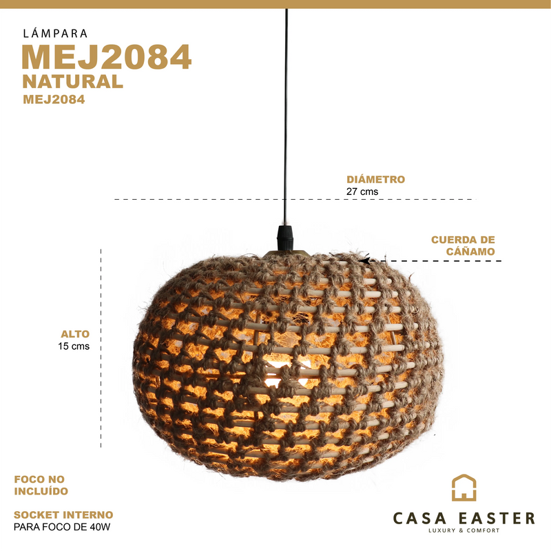 Cargue la imagen en el visor de la galería, Lampara estilo Hemp rope 27*15 MEJ2084 CasaEaster