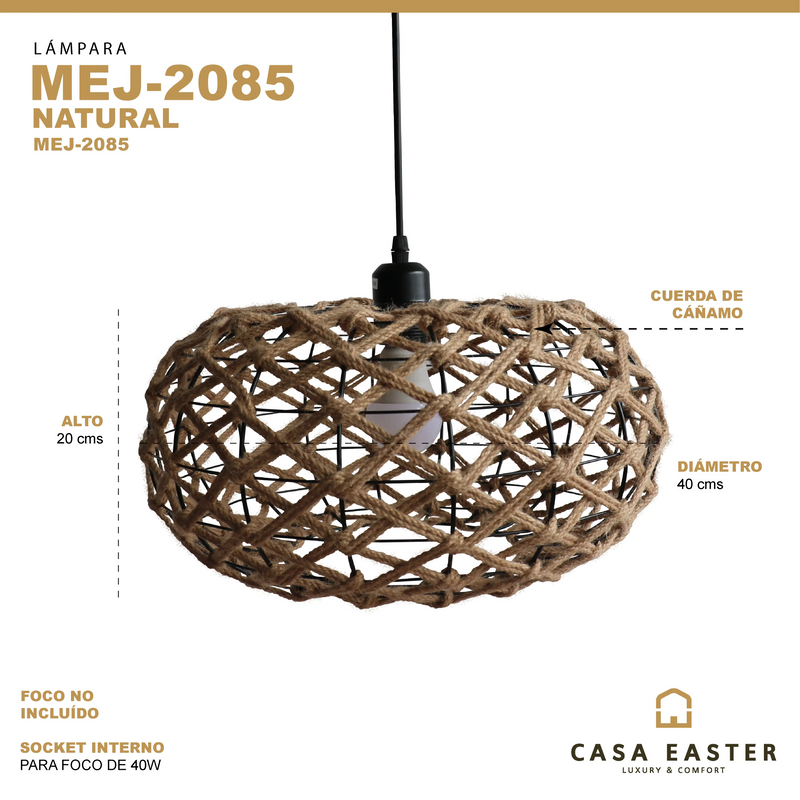Cargue la imagen en el visor de la galería, Lampara estilo Hemp rope 40*20 MEJ2085 CasaEaster