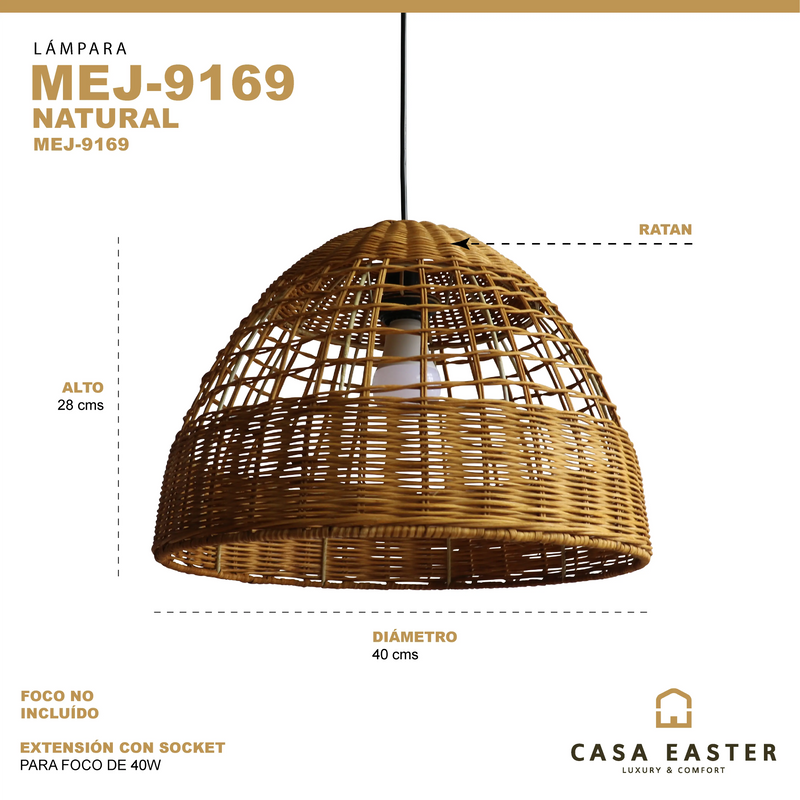 Cargue la imagen en el visor de la galería, Lampara estilo Rattan 40*28 MEJ9169 CasaEaster