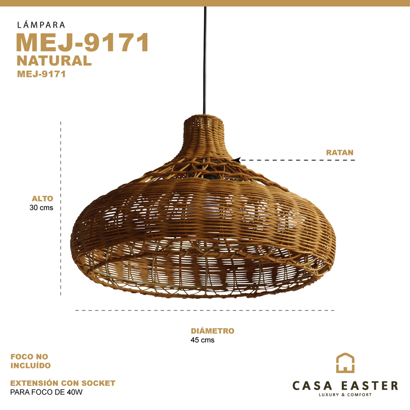 Cargue la imagen en el visor de la galería, Lampara estilo Rattan 45*30 MEJ9171 CasaEaster