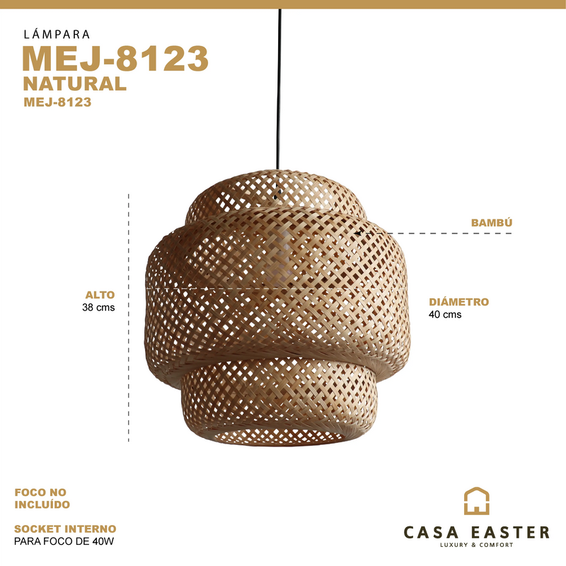 Cargue la imagen en el visor de la galería, Lampara estilo bamboo 40*38 MEJ8123 CasaEaster