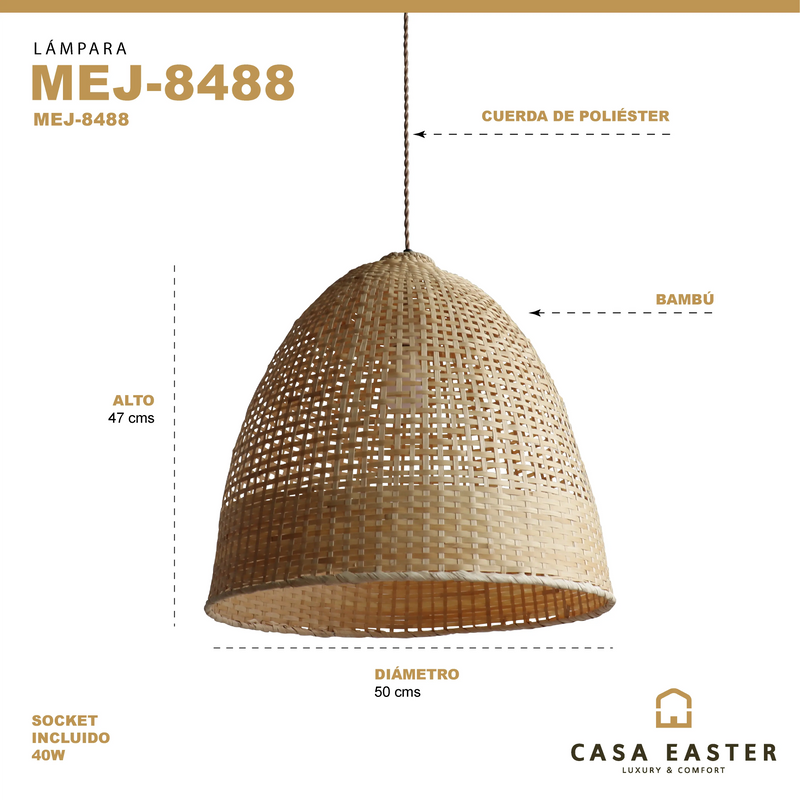 Cargue la imagen en el visor de la galería, Lampara estilo bamboo 50*47 MEJ8488 CasaEaster