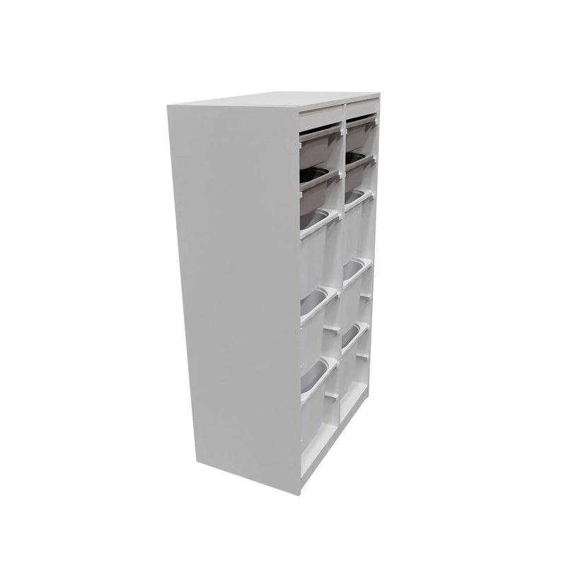 Cargue la imagen en el visor de la galería, Librero de almacenaje para interior de 10 cajas color blanco SRW355 CasaEaster