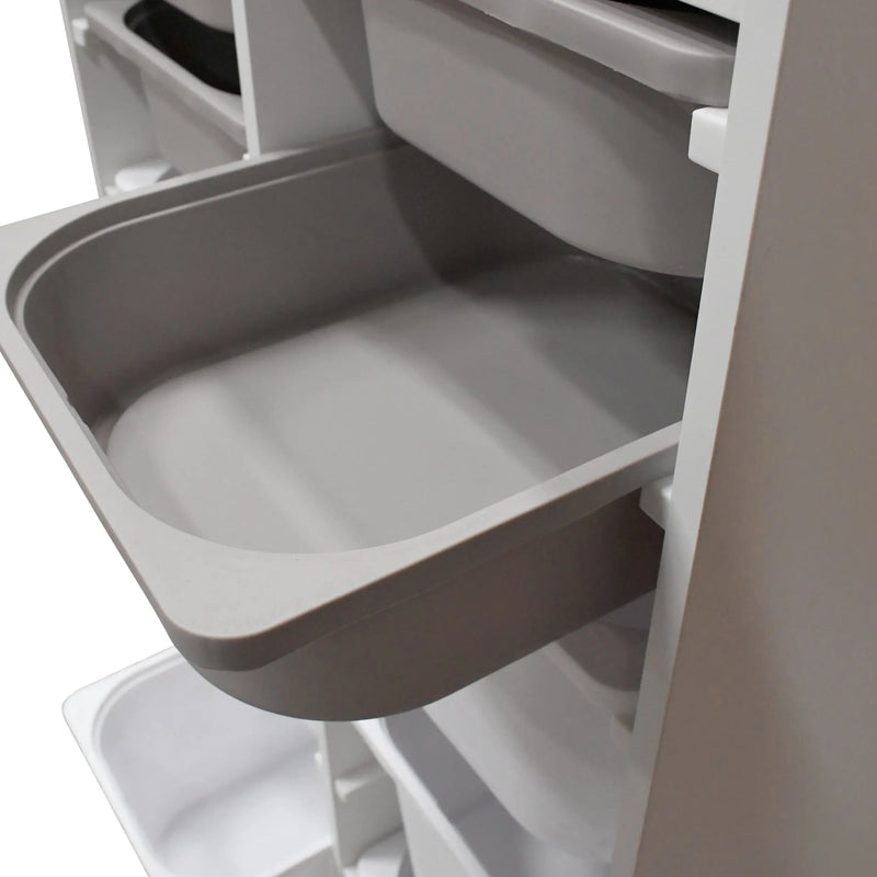 Cargue la imagen en el visor de la galería, Librero de almacenaje para interior de 10 cajas color blanco SRW355 CasaEaster