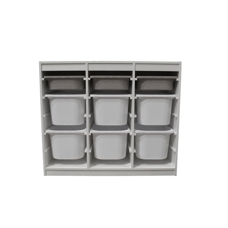 Cargue la imagen en el visor de la galería, Librero de almacenaje para interior de 9 cajas color blanco SRW363 CasaEaster